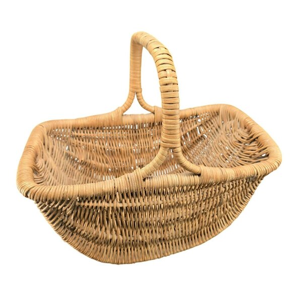 Handwoven Round Bottom Wicker Basket With Handle For Home Decor Storage CM2047 - Picture 1 of 10